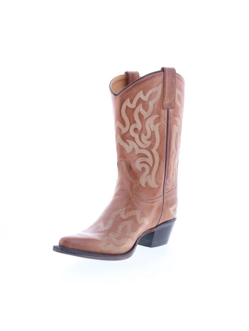 Women's Old West Tan Embroidered Western Cowboy Boots 18054